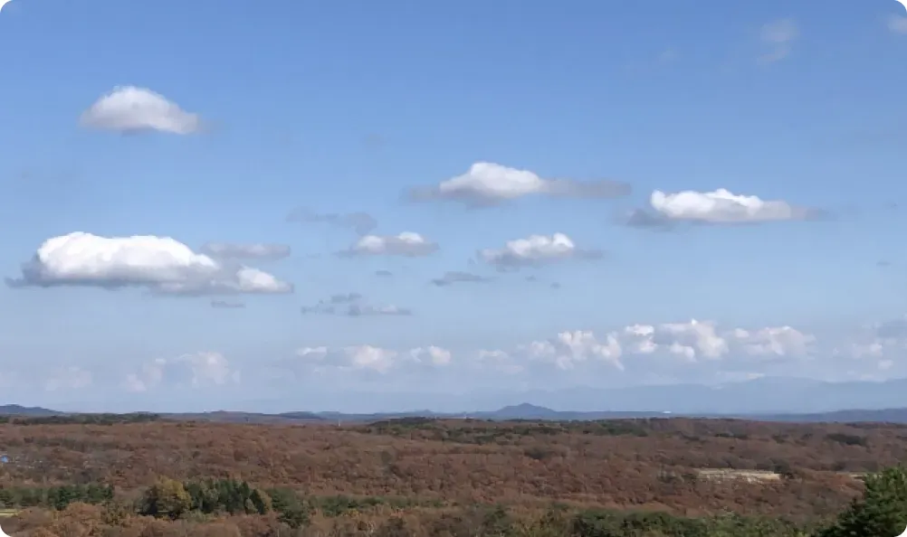 那須どうぶつ王国の高原エリアと空の眺め